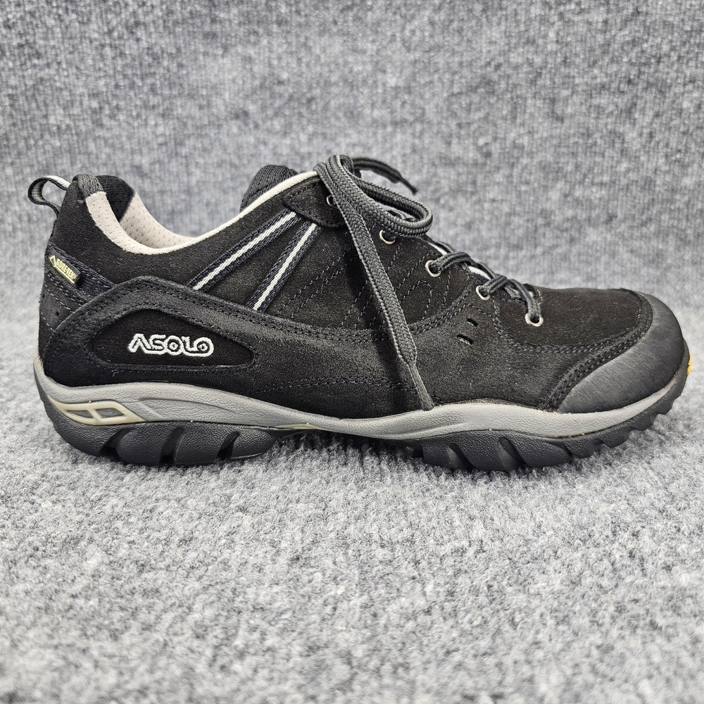 Asolo Outlaw GV Womens Size 8.5 Black Suede Vibram Low Top Hiking Trail Shoes